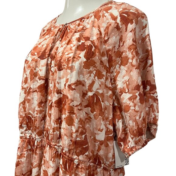 Nine West Pullover Floral Midi Maxi Dress, NWT, Orange White 2x - Picture 8 of 9